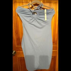 NWT Susana Monaco Blue Halter Mini With Circle